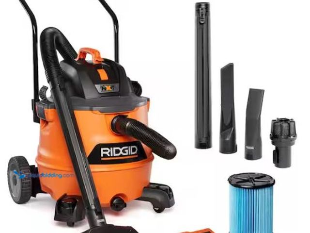 Lot 49-1569622 - RIDGID 16 Gal. 6.5 Peak HP NXT Shop Vacuum Wet Dry Vac with Cart, Fine Dust Filter, Hose and Accesso...