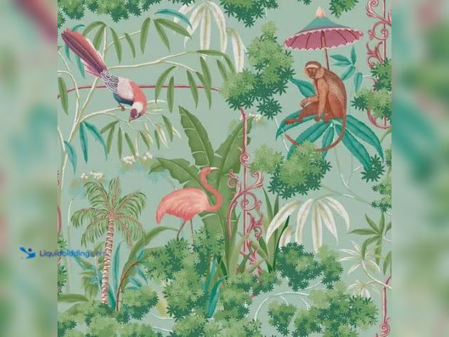Lot 49-1549199 - Graham & Brown Curious Canopy Day Green Wallpaper, Model # 121456, New.  Ref#HDSR114