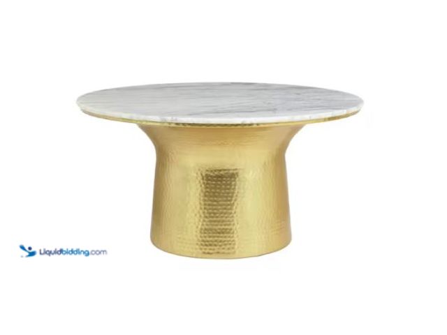 Lot 49-5510592 - Home Decorators Collection
Cupertine 31 in. Gold/Marble Medium Round Marble Coffee Table with Hamme...