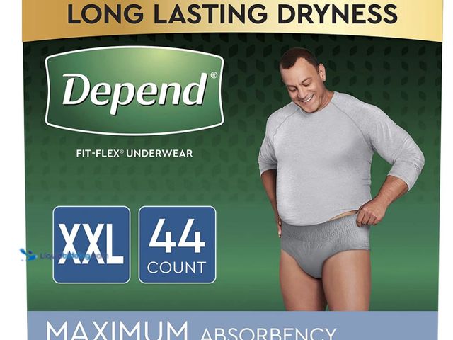 Lot 49-2026341 - Depend FIT-FLEX Incontinence Underwear for Men, Maximum Absorbency, Disposable, XXL, Grey. Model #76...