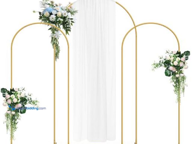 Lot 49-5436858 - Wedding Arch Backdrop Stand 7.3FT& 6FT& 6FT Set of 3,Metal Arch Backdrop Stand for Wedding Ceremony ...