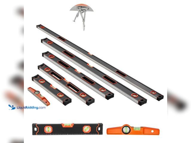 Lot 49-3532411 - SKYSHALO
6-Piece Torpedo Level, 78/48/32/24/ 16/10 In. All Magnetic Levels Set, Bubble Vials Ruler ...