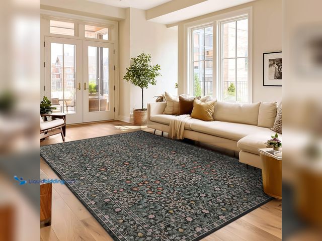 Lot 49-3565430 - 9x12 Rugs for Living Room Washable Green Area Rug. Model #B0FMYR2SZK. Unused