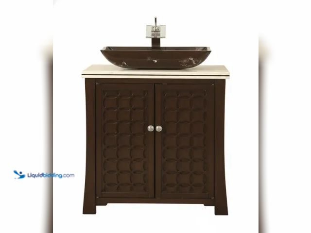 Lot 49-1630948 - 30" Benton Collection Giovanni Vessel Sink Bathroom Vanity (CABINET ONLY) Model #HF-339A, Unused, NO...