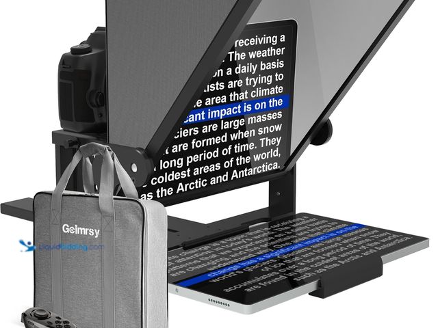 Lot 49-5463445 - 16-inch HD Wide-Angle teleprompter, manually Adjustable in Height and Compatible with Multiple Devic...