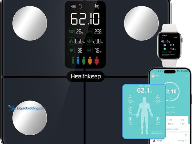 Lot 49-5408701 - Digital Smart Body Weight Scale - Large Display Bathroom Fat Loss Scales High Accurate 15 Health Ind...