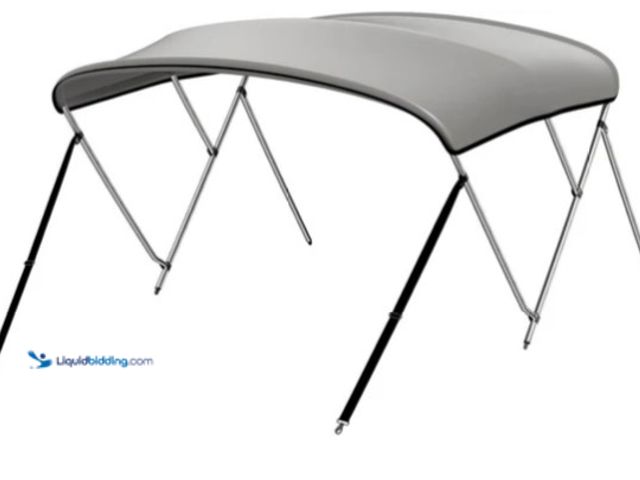 Lot 49-3615874 - 3-Bow Bimini Top for Boat, Model #B1604-01401-GY-US, Unused, Has attachments.   Ref#BIN0716