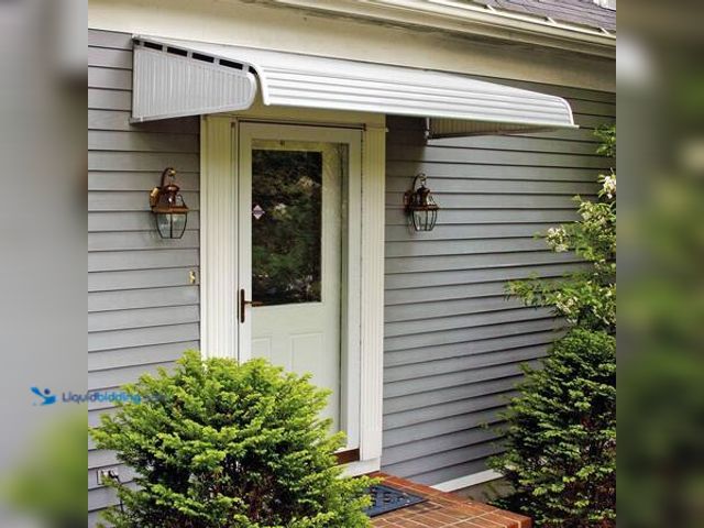 Lot 49-5554265 - NuImage Awnings 4 ft. 1500 Series Door Canopy Aluminum Fixed Awning (12 in. H x 42 in. D) in White M...