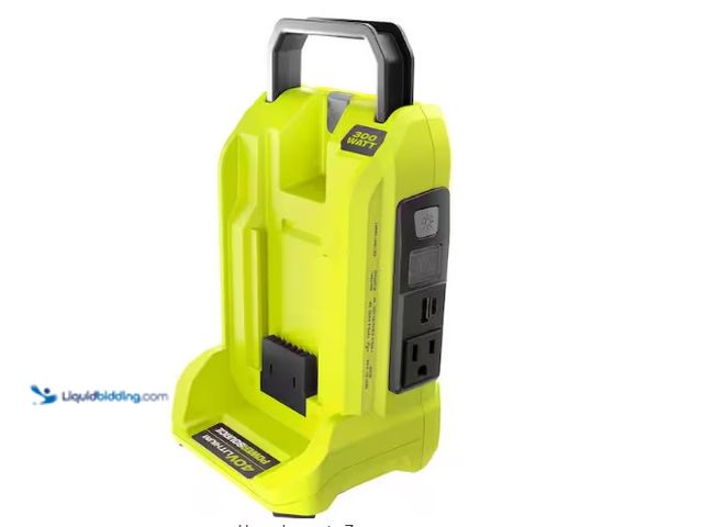 Lot 49-1566641 - RYOBI 40V 300-Watt Portable Battery Inverter Power Source (Tool Only), Model # RYi300BG, slightly us...