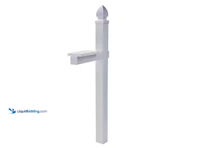 Lot 49-2006668 - Architectural Mailboxes Whitley Plastic, Crossarm, Convertible Mailbox Post, White, Model # WP000WAM...
