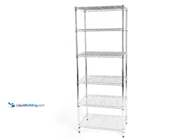 Lot 49-5555517 - HDX
6-Tier Steel Wire Shelving Unit in Chrome (24 in. W x 60 in. H x 14 in. D), Unused with hardwar...