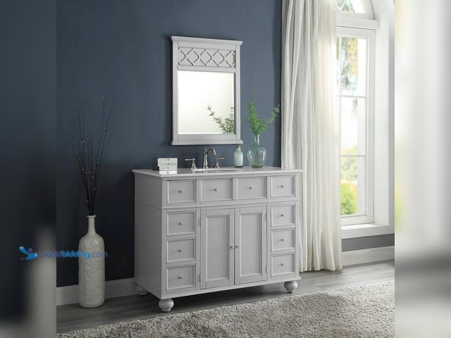 Lot 49-1567037 - Home Decorators Collection
Hampton Harbor 44 in. W x 22 in. D x 35 in. H Single Sink Freestanding B...