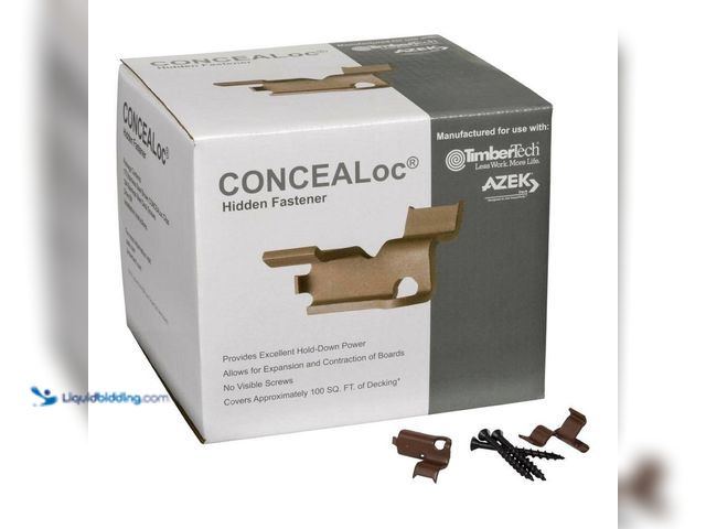 Lot 49-3510867 - TimberTech
CONCEALoc Hidden Fastener 100 sq. ft. (175 CONCEALoc Fasteners, 184 Screws and Drive Bit...