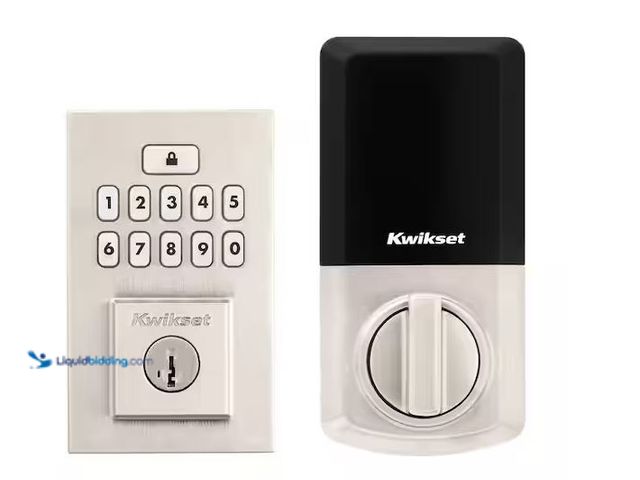 Lot 49-1568703 - Kwikset Smart Code 260 Contemporary Satin Nickel Keypad Single Cylinder Electronic Deadbolt Featurin...