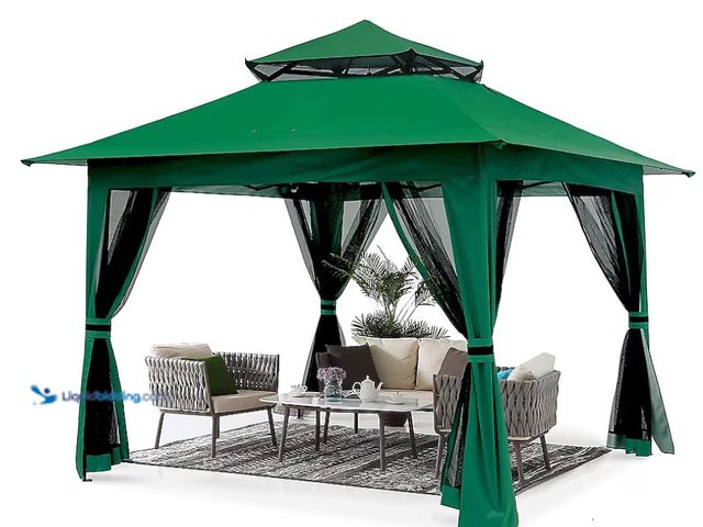 Lot 49-3465271 - ABCCANOPY 13-ft x 13-ft Square Green Pop-up canopy, Model# 4835611, Unused, Slight odor from storage...