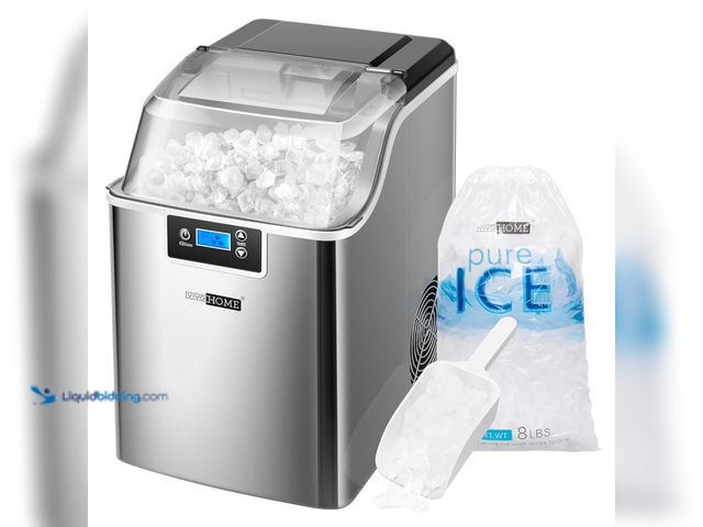 Lot 49-5435423 - VIVOHOME Nugget Ice Maker Countertop, Pebble Ice Maker Machine with 44lbs/Day, Portable Soft Chewabl...