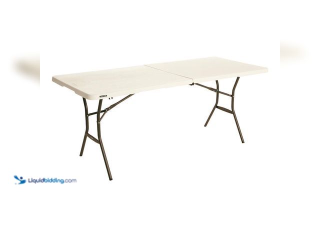 Lot 49-5484630 - Lifetime
6 ft. Fold-in-Half Table: Almond (scuff and scratches) Used