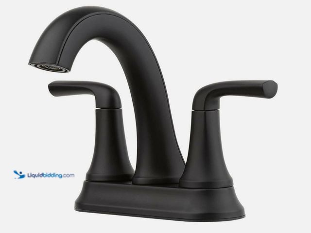 Lot 49-5574140 - Pfister Ladera 4 in. Centerset 2-Handle Bathroom Faucet in Matte Black. Model #LF-048-LRBB. New