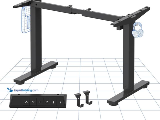 Lot 49-5465039 - FLEXISPOT EN1 Height Adjustable Standing Desk Frame with Memory Controller, Electric Sit Stand Desk ...