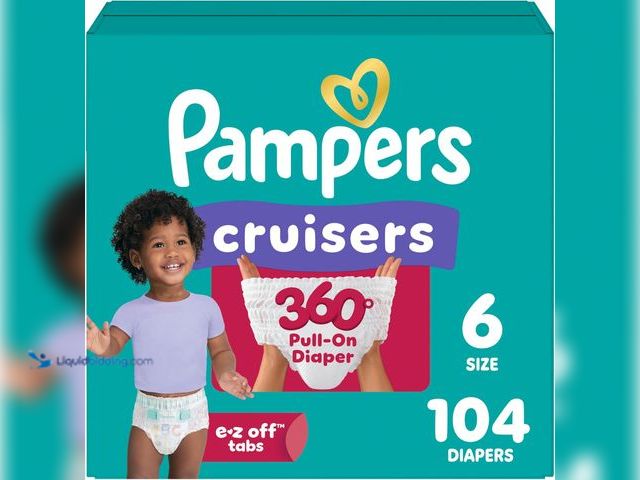 Lot 49-5543332 - Pampers Diapers - Cruisers 360 - Size 6, 104 Count, Babyproof up to 100% Leakproof Pull-On Diaper. N...