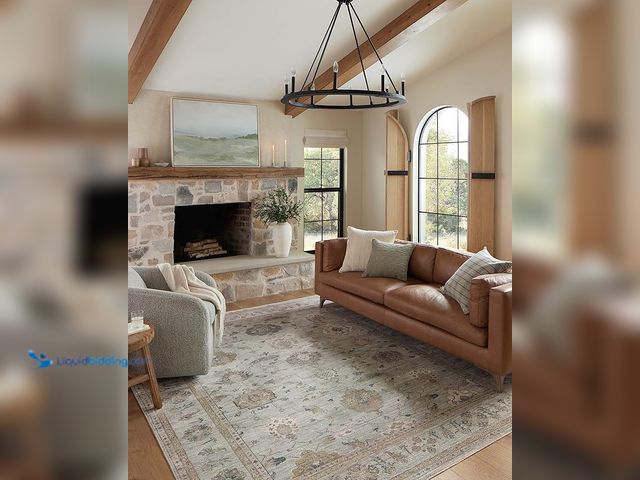 Lot 49-5452004 - Loloi Magnolia Home by Joanna Gaines Millie Collection MIE-02 Sky/Gold 7'-10" x 10', .25" Pile Heigh...