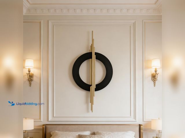 Lot 49-5554451 - Xiozugibi Black and Gold Large Wall Art | Black Gold 3D Metal Wall Decor,wall art 3d,Enhance the Aes...