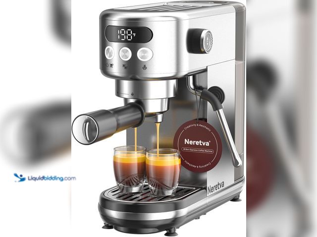 Lot 49-5487606 - Neretva Espresso Machine 20 Bar, Super Compact Espresso Maker Stainless Steel Professional Coffee Ma...