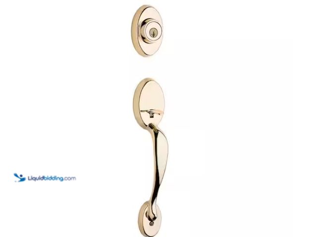 Lot 49-1628272 - Kwikset Signature Front Door Lock Set, Brass Finish, Unused  Ref#BIN0716