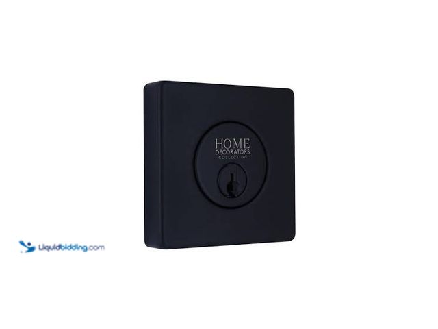 Lot 49-5579973 - Home Decorators Collection Square Matte Black Single Cylinder Deadbolt, Factory Sealed in a PK of 2