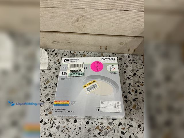 Lot 49-5485210 - Commercial Electric 13 in. White Selectable LED Flush Mount. Model # JJU3011L-2/WHT. Unused.