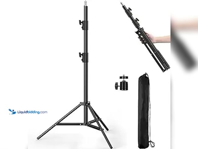 Lot 49-5407748 - Photography Light Stand, 110"/9.2ft/280cm Portable Reverse Folding Tripod with Travel Bag Aluminum H...