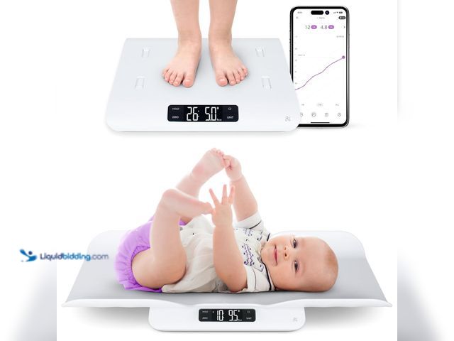 Lot 49-5410599 - Greater Goods Smart Bluetooth Baby Scale with in-House Algorithm for Wiggly Babies, Infants, and Tod...