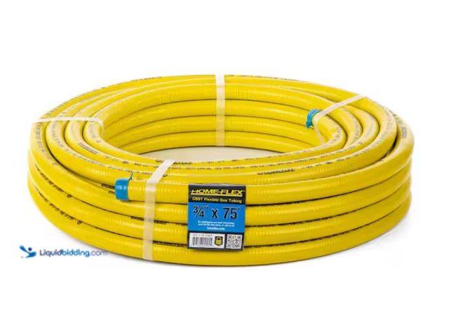 Lot 49-1574866 - HOME-FLEX 3/4 in. CSST x 75 ft. Corrugated Stainless Steel Tubing, For use with Natural Gas and Liqu...