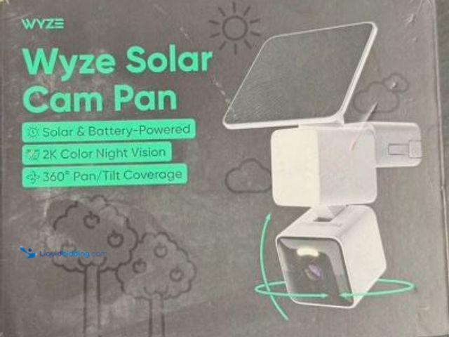Lot 49-1631345 - Wyze Cam Pan + Solar Panel Outdoor Security Camera- Sealed Amazon Alexa Google, Model # 188591680715...
