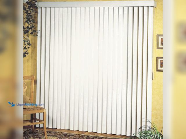 Lot 49-5452212 - Vertical Hard Window Patio Blinds - White, 84" L x 78" W Ribbed & 3-1/2-Inch Vane - Easy Installatio...