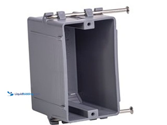 Lot 49-3531313 - 1-Gang 18 Cubic Inch New Work Standard Switch/Outlet Wall Electrical Box. Model #BOX-NS18N. Unused.