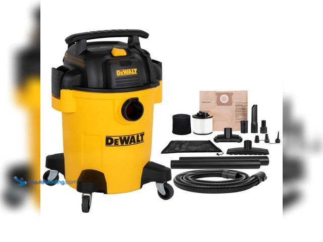 Lot 49-5552962 - DEWALT
6 Gal. 4.0 HP Poly Wet/Dry Vacuum with Hose and Accessories. Model # DXV06PL. Used and power...