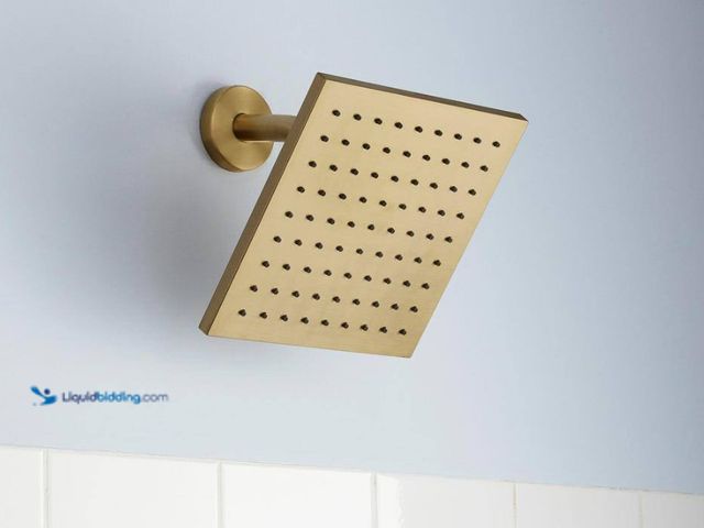 Lot 49-5538873 - Glacier Bay
Modern 1-Spray Pattern 8.8 in. Single Wall Mount Fixed Shower Head in Matte Gold. Model...
