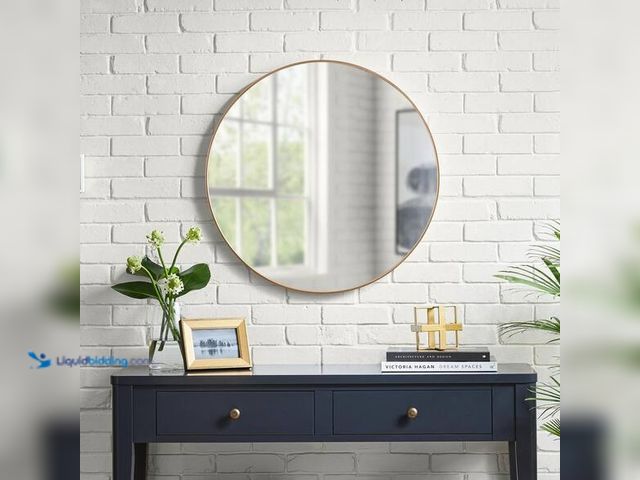Lot 49-5542606 - StyleWell
28 in. W x 28 in. H Large Round Framed Wall Mirror in Gold Unused