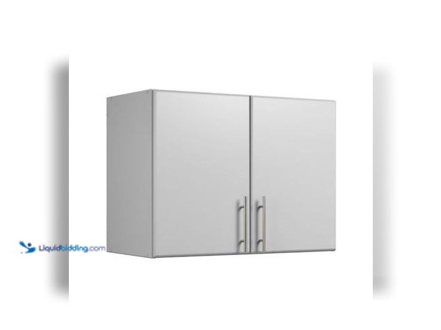 Lot 49-2000969 - Prepac Elite 32-in W x 24-in H Wood Composite Light Gray Wall-mount Utility Storage Cabinet, Model #...