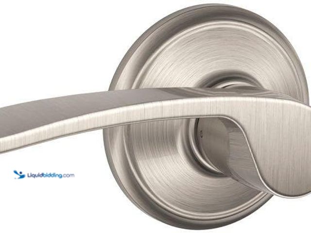 Lot 49-1514893 - Lot of 2 Schlage Merano Hall and Closet Lever, Satin Nickel Model #F10VMER619, Unused  Ref#HD0725