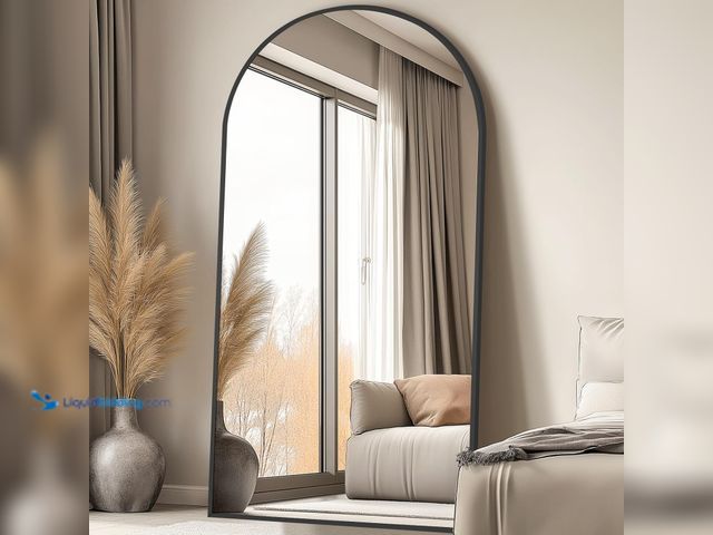 Lot 49-1549221 - MELOMOIR Arched Oversized Floor Mirror, 80"x40", Full Body Mirror for Bedroom/Living Room, Black Fra...