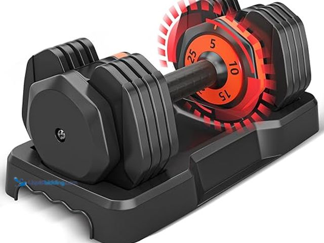 Lot 49-1567703 - WHATAFIT Adjustable Dumbbell Set, 25 lb. Single Dumbbell A, Model # B0CP21Z811, Slightly used.   Ref...