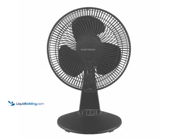 Lot 49-1622762 - Hampton Bay
12 in. 3-Speed Oscillating Personal Desk Fan with Tiltable Head in Black, Model # FT30-2...