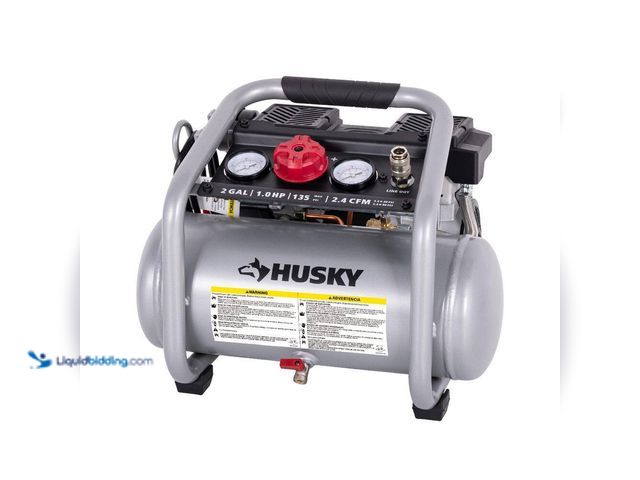 Lot 49-5556965 - Husky
2 Gal. 135 PSI Portable Electric Oil-Free Quiet Jobsite Air Compressor with Dual Pressure Gau...