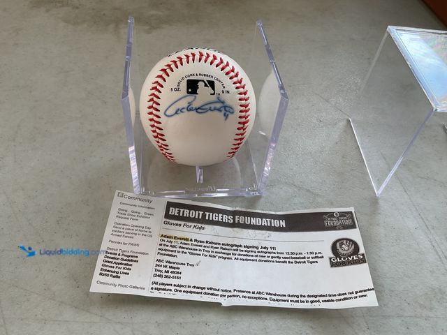 Lot 49-5350460 - Other VERY NICE DETROIT TIGERS SUPERSTAR ADAM EVERETT AUTOGRAPHED BASEBALL FROM THE TIGERS FOUNDATIO...