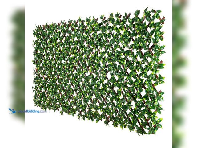 Lot 49-5408127 - 36 in. H x 72 in. W Golden Artificial Gardenia Leaves PVC Expandable Trellis. [ Model # THD3672BR-40...