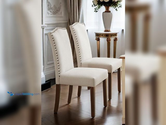 Lot 49-5459507 - Modern Dining Chair Set of 2. Unused with attachments. Model #C-8109-2P-BG.