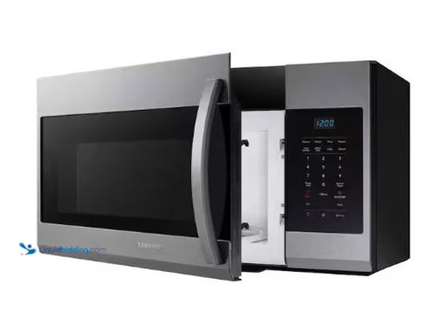 Lot 49-1569114 - Samsung 30 in. 1.7 cu. ft. 1000 W Fingerprint Resistant Stainless Steel Over-the-Range Microwave, Mo...