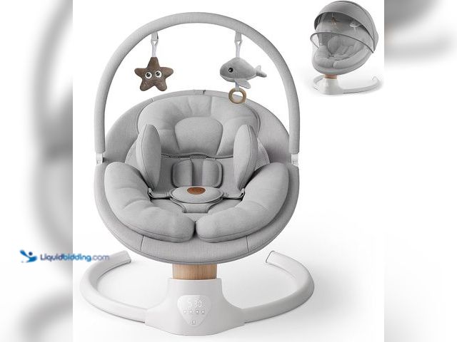 Lot 49-3564297 - Baby Swings for Infants, FasonBaby Electric Baby Swing with Music Speaker, 5 Speeds, Remote Control ...